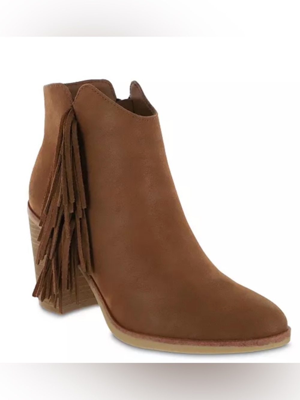 COGNAK BROWN MIA CISCO FRINGE BOOTIES SIZE 7 new